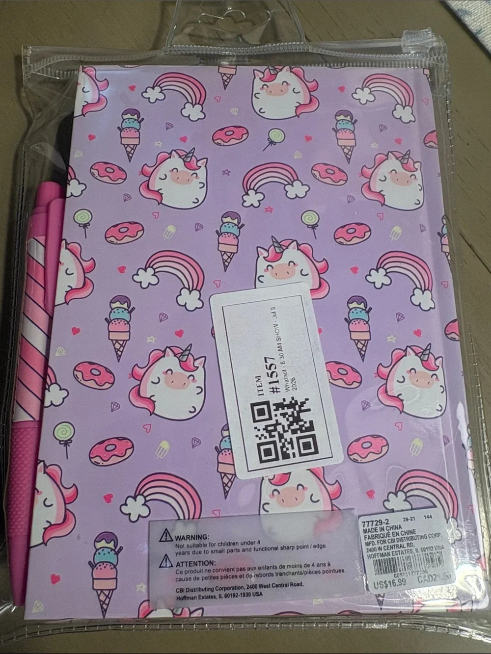 Cute Pink Unicorn Kids Stationery Set with Matching Accessories